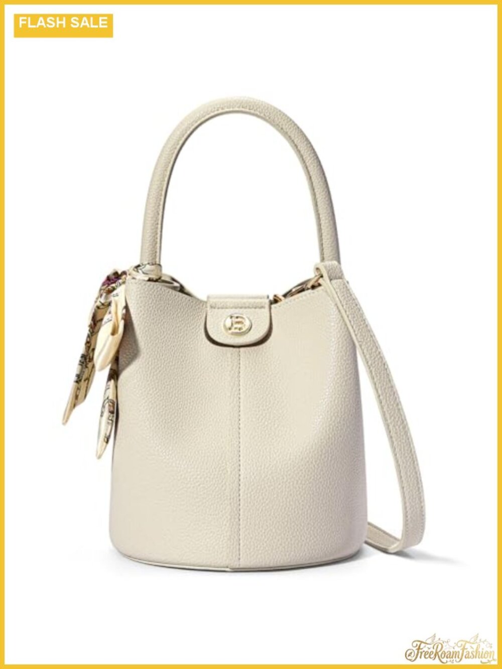 Vegan Leather Small Crossbody Bucket Bag Foldable Purse